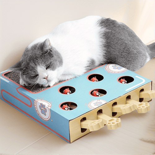 Interactive Whack-A-Mole Cat Scratch Board – 2-in-1 Fun for You & Your Cat
