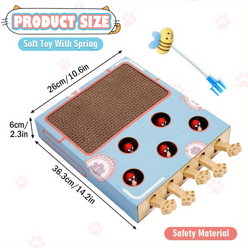 Interactive Whack-A-Mole Cat Scratch Board – 2-in-1 Fun for You & Your Cat