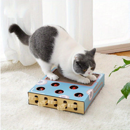 Interactive Whack-A-Mole Cat Scratch Board – 2-in-1 Fun for You & Your Cat