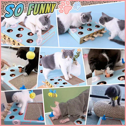 Interactive Whack-A-Mole Cat Scratch Board – 2-in-1 Fun for You & Your Cat