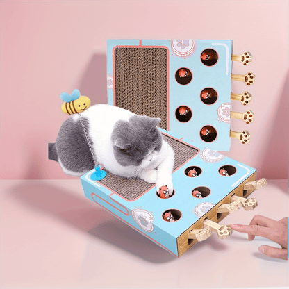 Interactive Whack-A-Mole Cat Scratch Board – 2-in-1 Fun for You & Your Cat