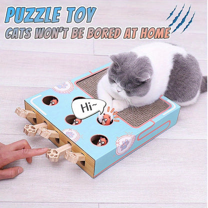 Interactive Whack-A-Mole Cat Scratch Board – 2-in-1 Fun for You & Your Cat