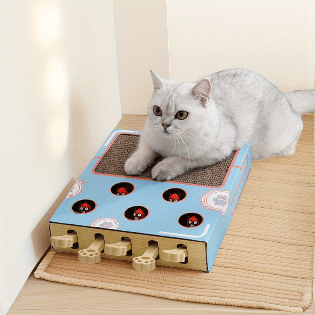 Interactive Whack-A-Mole Cat Scratch Board – 2-in-1 Fun for You & Your Cat